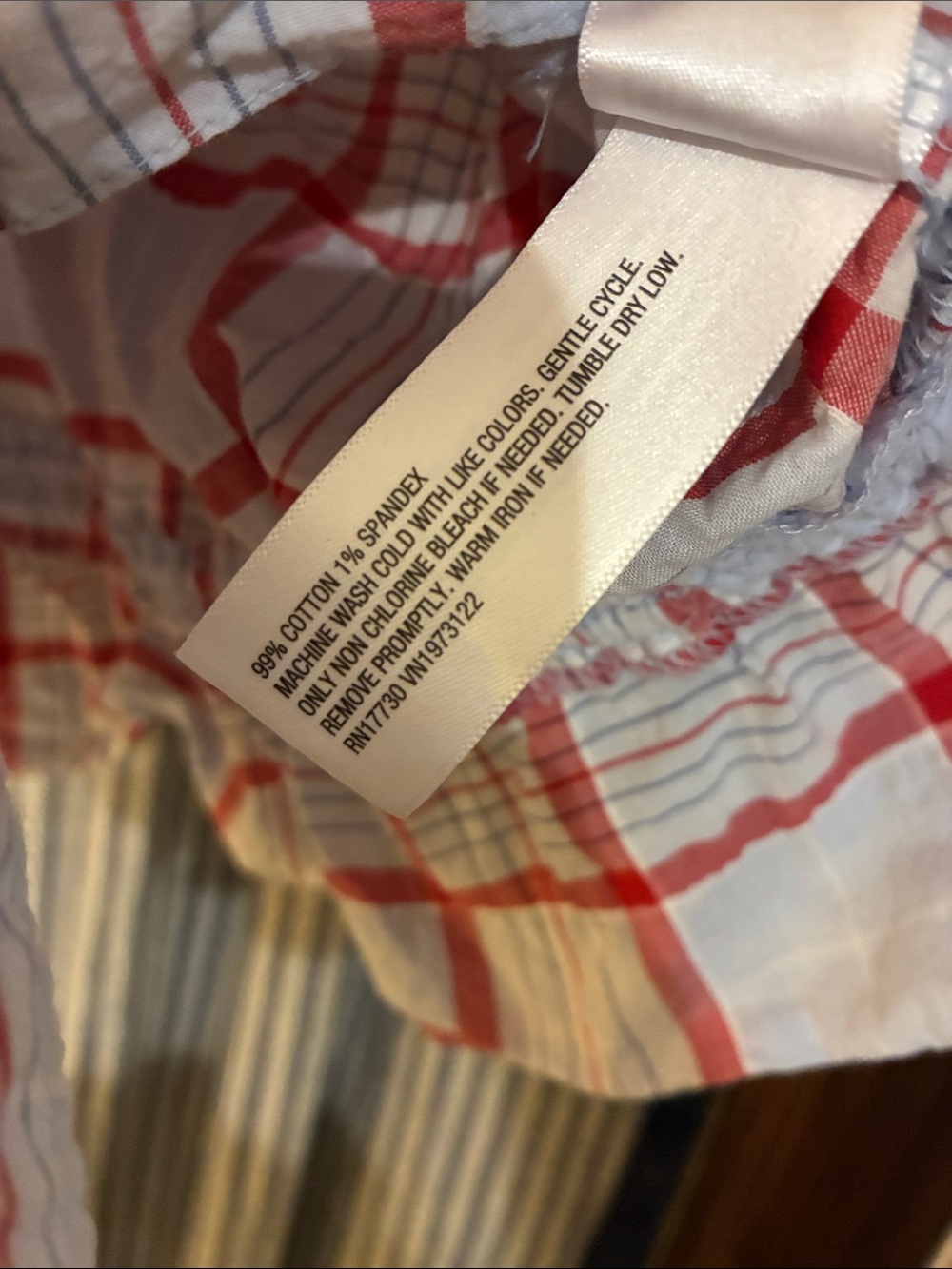 Universal Thread White and Red Plaid Ruffle Button-Front Tank - Picture 3 of 9